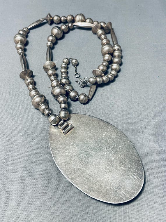 Wow! Vintage Native American Navajo Turquoise Sterling Silver Mountain Necklace Wow! Vintage Native American Navajo Turquoise Sterling Silver Mountain Necklace