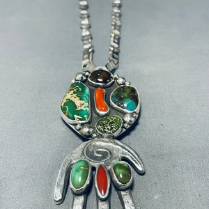 Native American Eine Der Besten Santo Domingo Damale Türkis Sterling Silber Halskette Machen Sie ein Angebot Bild 1
