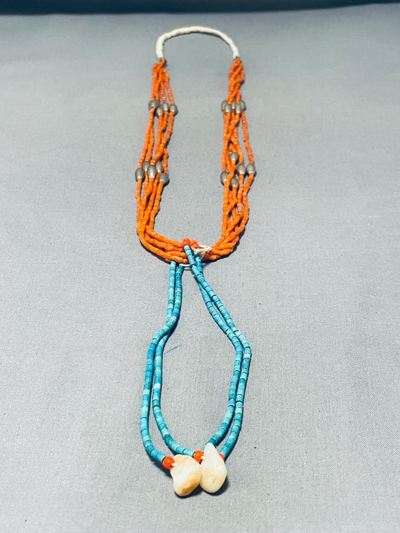 One Of The Best Vintage Native American Navajo Royston Turquoise Heishi Squaw Tie Necklace One Of The Best Vintage Native American Navajo Royston Turquoise Heishi Squaw Tie Necklace