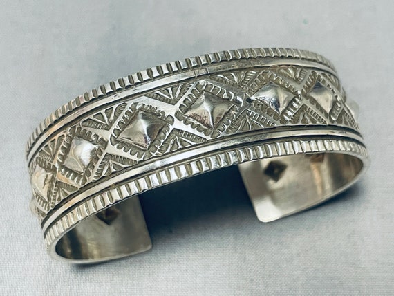 Dynamic More Rare Choctaw Sterling Silver Bracele… - image 1