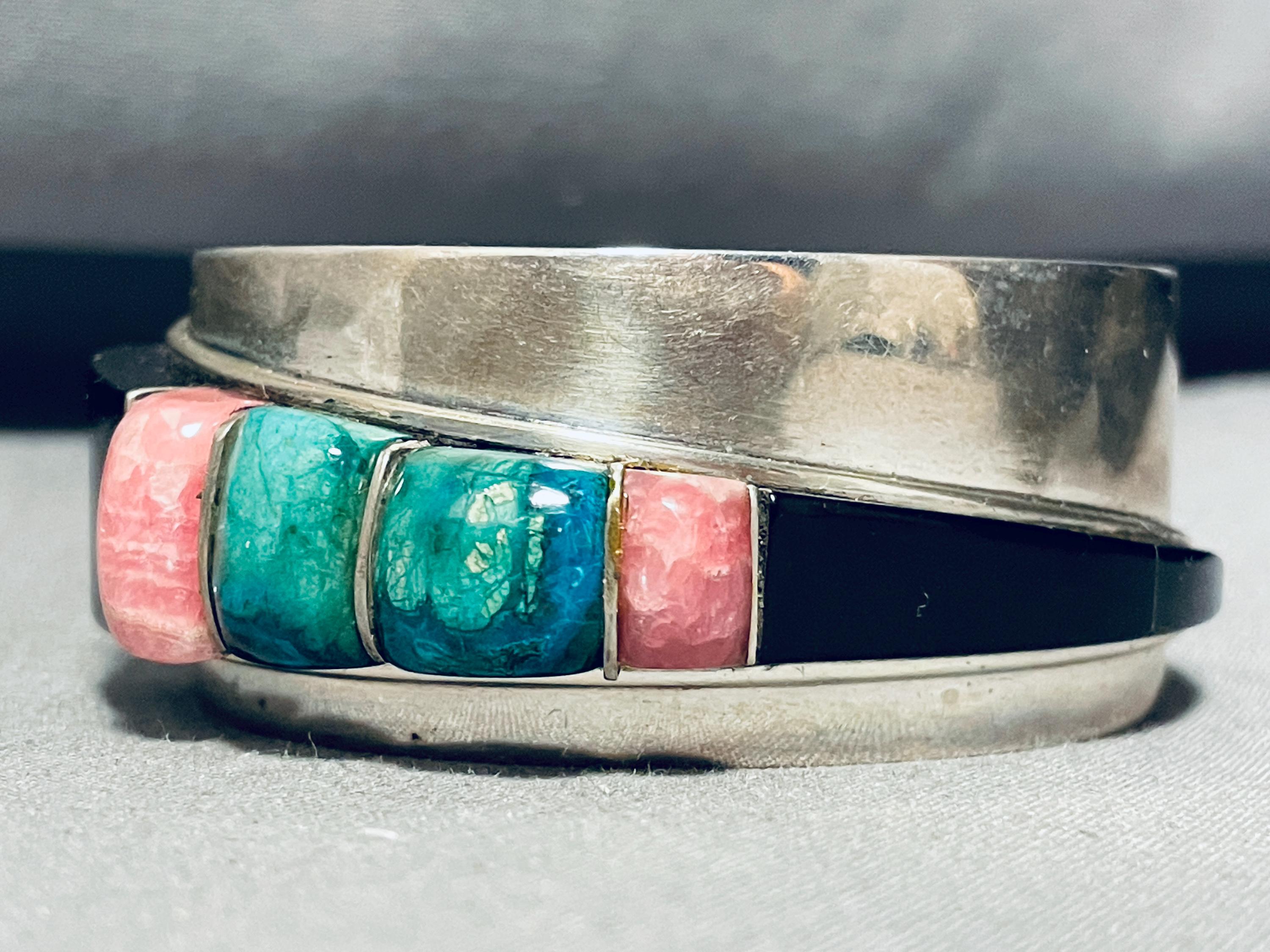 6 Inch Wrist Vintage Native American Navajo Signed Turquoise