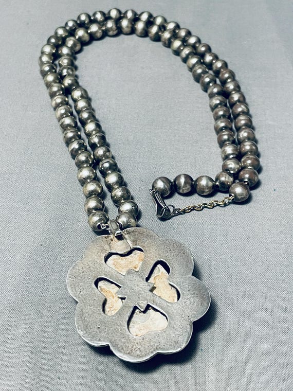 Native American Important Best Thunderbird Turquoise Vintage Navajo Sterling Silver Necklace Native American Important Best Thunderbird Turquoise Vintage Navajo Sterling Silver Necklace