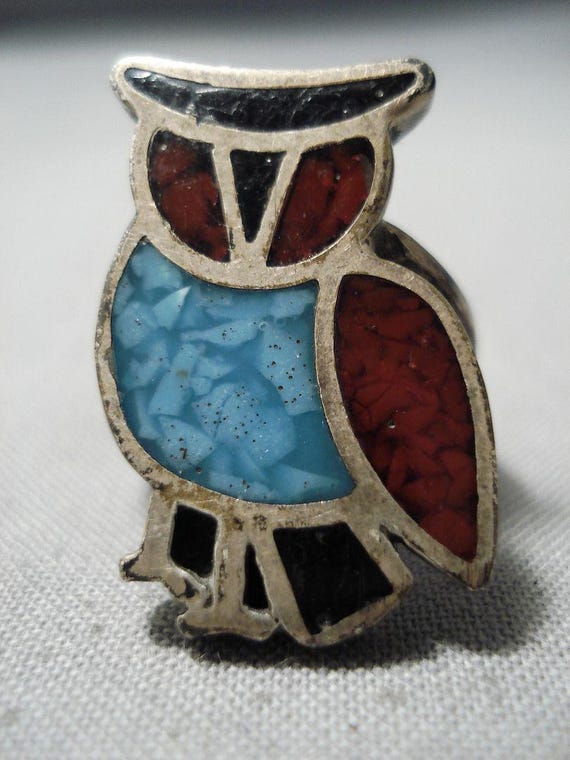 Wonderful Vintage Zuni Native American Turquoise Sterling Silver Ring Old Wonderful Vintage Zuni Native American Turquoise Sterling Silver Ring Old