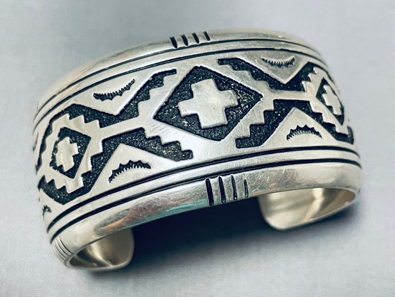 Sold Original Tommy Singer Engraved Sterling Silver - Navajo