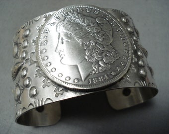 Astounding San Felipe Silver Dollar Sterling Silver Bracelet - Make An Offer!