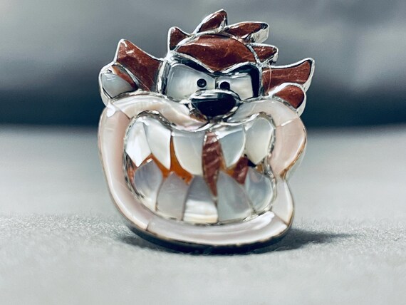 Incredibly Intricate Vintage Zuni/ Navajo Tasmanian Devil Native American Jewelry Silver Pin Incredibly Intricate Vintage Zuni/ Navajo Tasmanian Devil Native American Jewelry Silver Pin