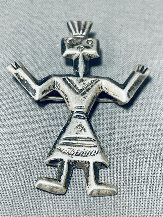 Traditional Vintage Native American Navajo Sterling Silver Kachina Pin Traditional Vintage Native American Navajo Sterling Silver Kachina Pin