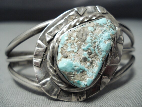 Amazing Vintage Navajo Turquoise Sterling Silver … - image 2