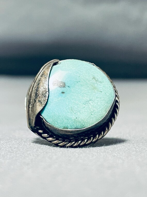 Important Vintage Native American Navajo Damale Turquoise Sterling Silver Ring Old Important Vintage Native American Navajo Damale Turquoise Sterling Silver Ring Old