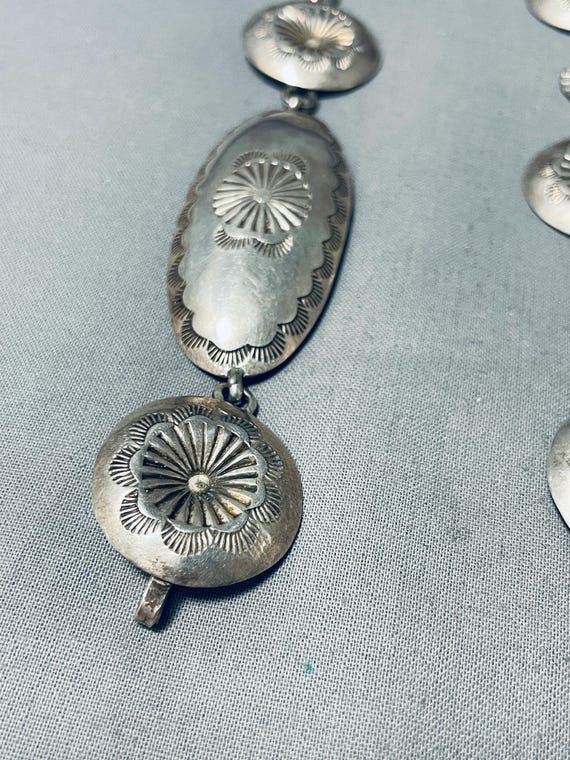 Stunning Vintage Native American Navajo Sterling Silver Handstamped Concho Belt Stunning Vintage Native American Navajo Sterling Silver Handstamped Concho Belt