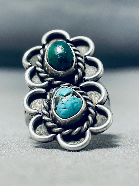 Excellent Vintage Native American Navajo Pilot Mountain Turquoise Sterling Silver Bracelet Excellent Vintage Native American Navajo Pilot Mountain Turquoise Sterling Silver Bracelet