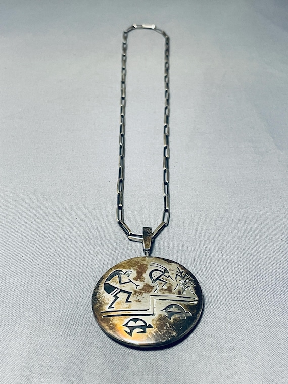 Outstanding Vintage Native American Hopi Sterling Silver Enormous Track Bolo Outstanding Vintage Native American Hopi Sterling Silver Enormous Track Bolo