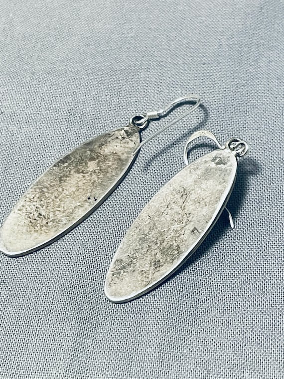 Important Fabulous Native American Navajo Jeanette Dale Sterling Silver #8 Turquoise Earrings Important Fabulous Native American Navajo Jeanette Dale Sterling Silver #8 Turquoise Earrings