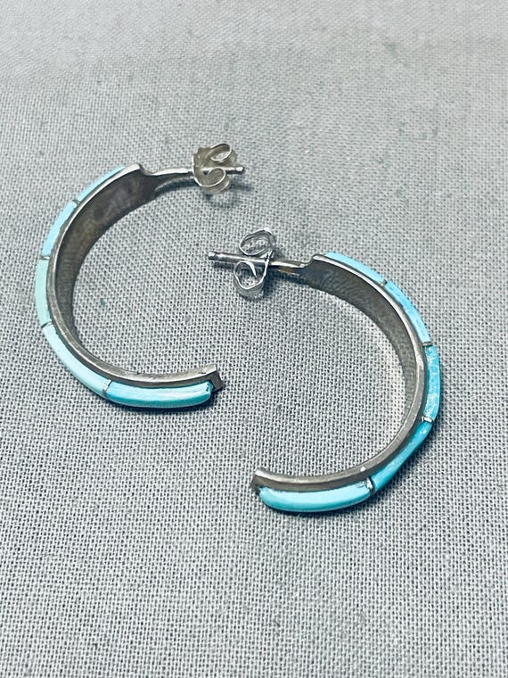 Marvelous Vintage Native American Navajo Turquoise Sterling Silver Earrings Marvelous Vintage Native American Navajo Turquoise Sterling Silver Earrings