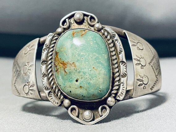Colossal Vintage Native American Navajo Royston Turquoise Sterling Silver Bracelet Colossal Vintage Native American Navajo Royston Turquoise Sterling Silver Bracelet