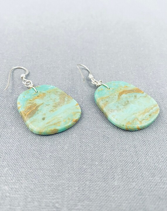 Native American Superb Santo Domingo Royston Turquoise Sterling Silver Earrings Native American Superb Santo Domingo Royston Turquoise Sterling Silver Earrings
