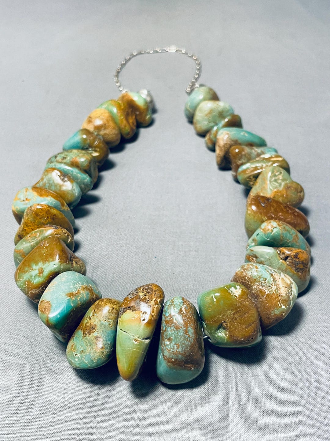 364 Gram Mind Boggling Native American Navajo Green Turquoise Sterling ...