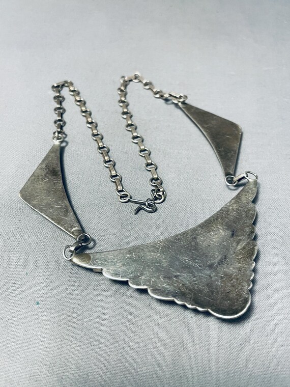 Unbelievable Vintage Native American Zuni Turquoise Mother Of Pearl Sterling Silver Necklace Unbelievable Vintage Native American Zuni Turquoise Mother Of Pearl Sterling Silver Necklace