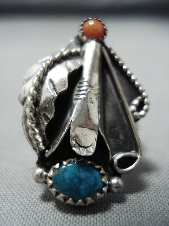 Amazing Vintage Native American Navajo Turquoise … - image 1