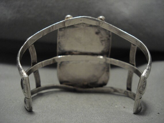 Ocean Blue Turquoise Vintage Navajo Silver Bracel… - image 5