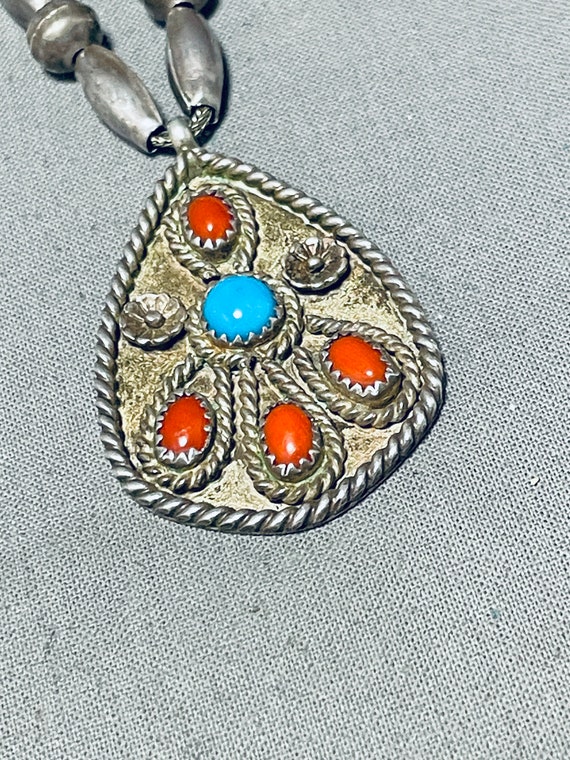 Amazing Vintage Native American Navajo Turquoise … - image 3