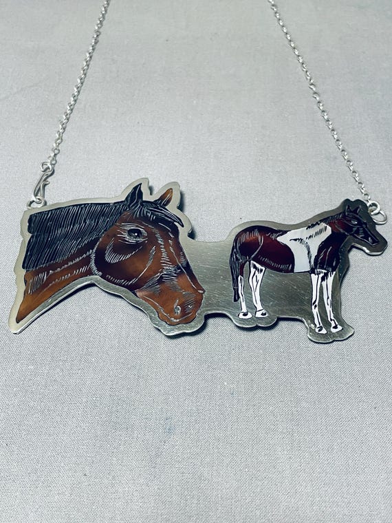 The Best Native American Zuni Hand Carved Horse Sterling Silver Necklace The Best Native American Zuni Hand Carved Horse Sterling Silver Necklace