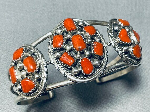 Mel Chee Vintage Native American Navajo Coral Ste… - image 2