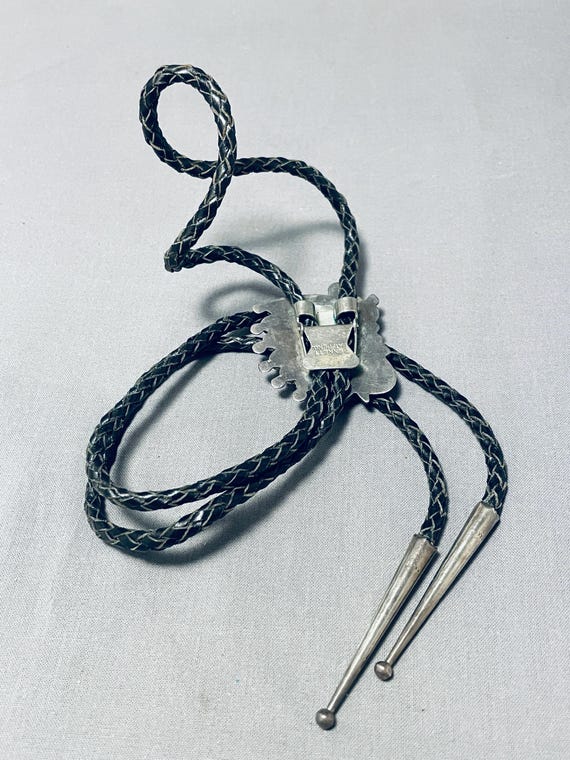 Native American One Of The Most Detailed Vintage Navajo Sterling Silver Bolo Tie Native American One Of The Most Detailed Vintage Navajo Sterling Silver Bolo Tie