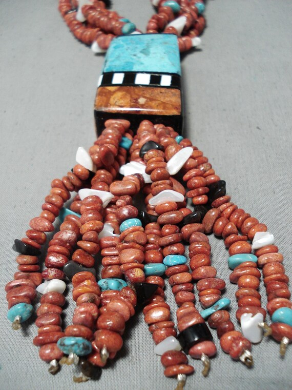Native American Extremely Unique Santo Domingo Turquoise Shell Heishi Necklace Native American Extremely Unique Santo Domingo Turquoise Shell Heishi Necklace