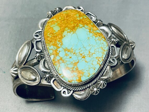Best Rand Tom Vintage Native American Navajo Royston Turquoise Sterling Silver Bracelet Best Rand Tom Vintage Native American Navajo Royston Turquoise Sterling Silver Bracelet