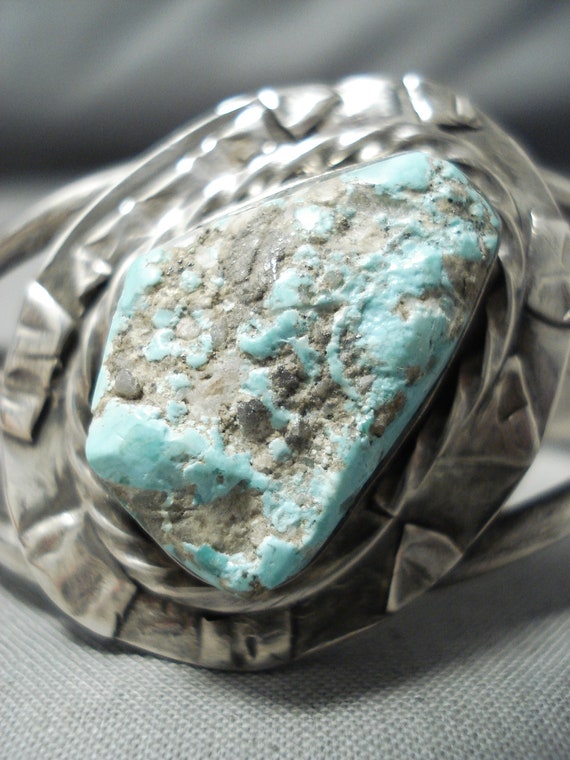 Amazing Vintage Navajo Turquoise Sterling Silver … - image 4