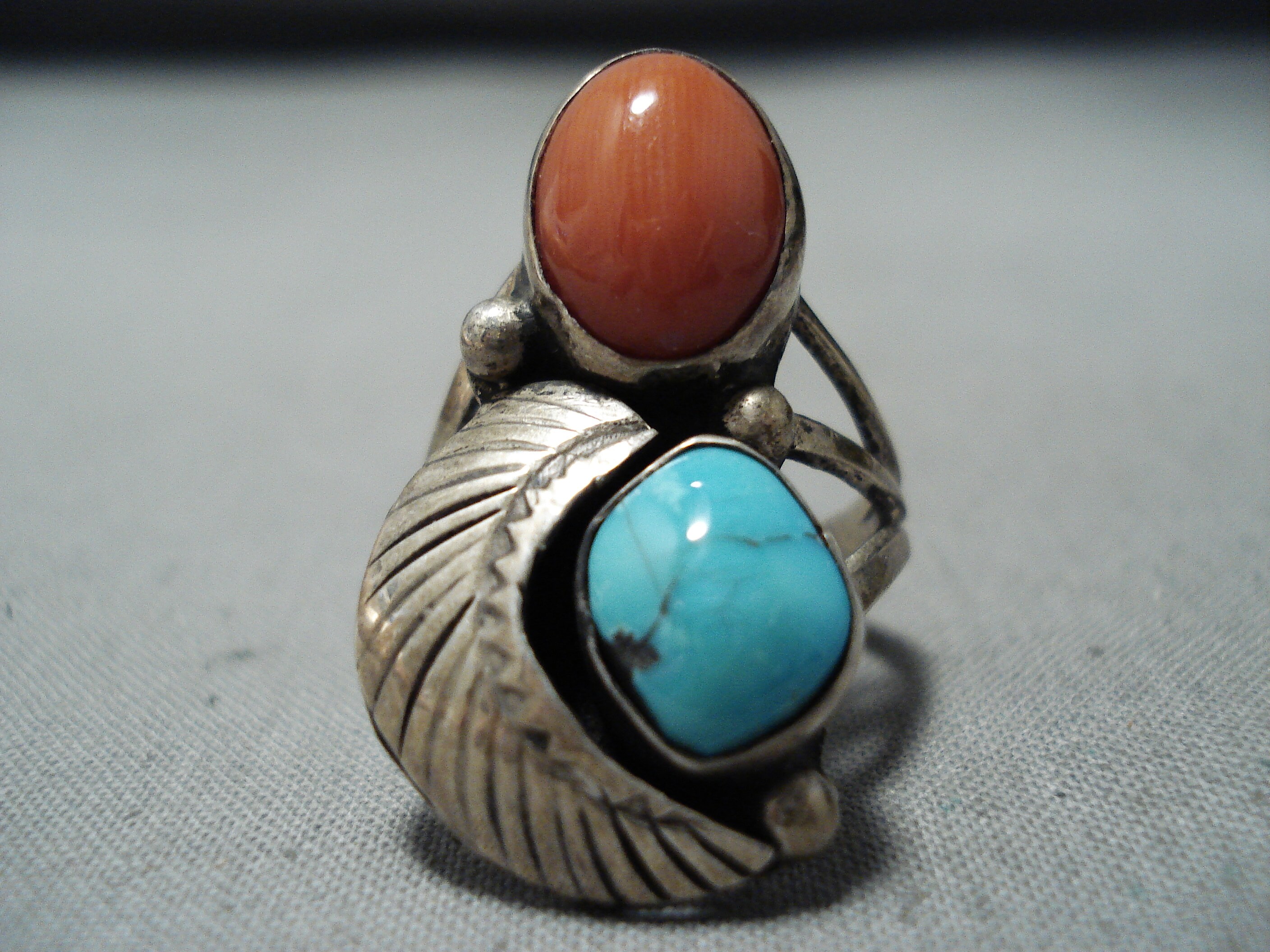 Superior Vintage Native American Navajo Coral Sterling Silver Ring – Nativo  Arts
