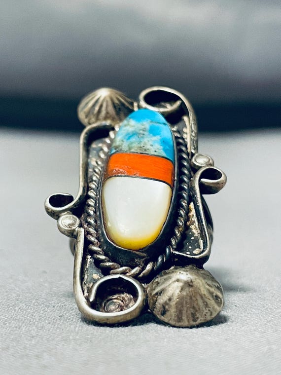 Native American Very Unique Swirling Sterling Silver Thorn Ring Old Native American Very Unique Swirling Sterling Silver Thorn Ring Old