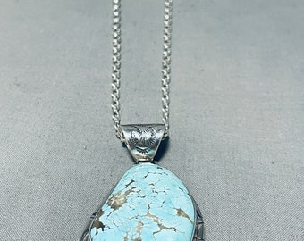 Autthentic Native American Navajo 8 Turquoise Sterling Silver Necklace - Make An Offer!