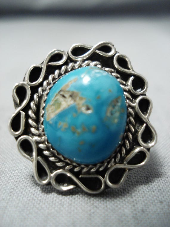 Sweet Vintage Native American Navajo Pilot Mountain Turquoise Sterling Silver Hair Barrette Old Sweet Vintage Native American Navajo Pilot Mountain Turquoise Sterling Silver Hair Barrette Old