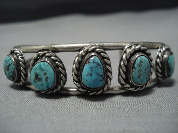 Amazing Vintage Navajo Turquuoise Sterling Silver… - image 2