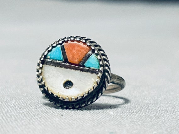 Very Old Vintage Native American Zuni Turquoise C… - image 4
