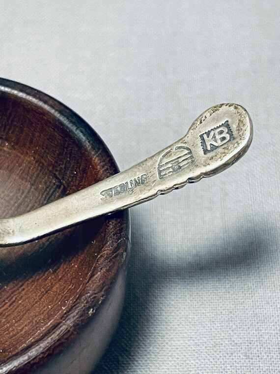 Important Vintage Native American Navajo Kenneth Begay Sterling Silver Salt Spoons Important Vintage Native American Navajo Kenneth Begay Sterling Silver Salt Spoons