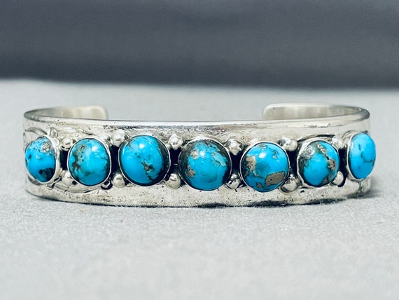 Important Vintage Santo Domingo Turquoise Bangle Bracelet Old Important Vintage Santo Domingo Turquoise Bangle Bracelet Old