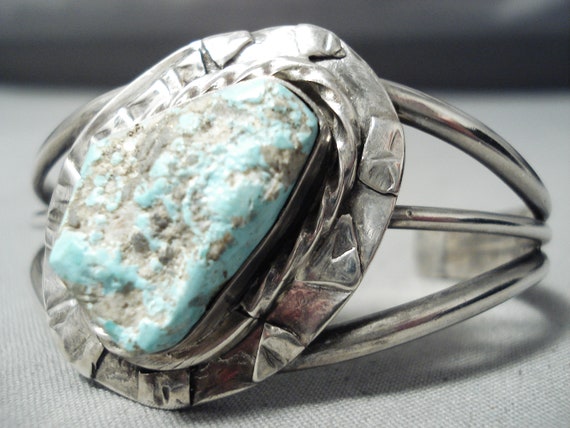 Amazing Vintage Navajo Turquoise Sterling Silver … - image 3