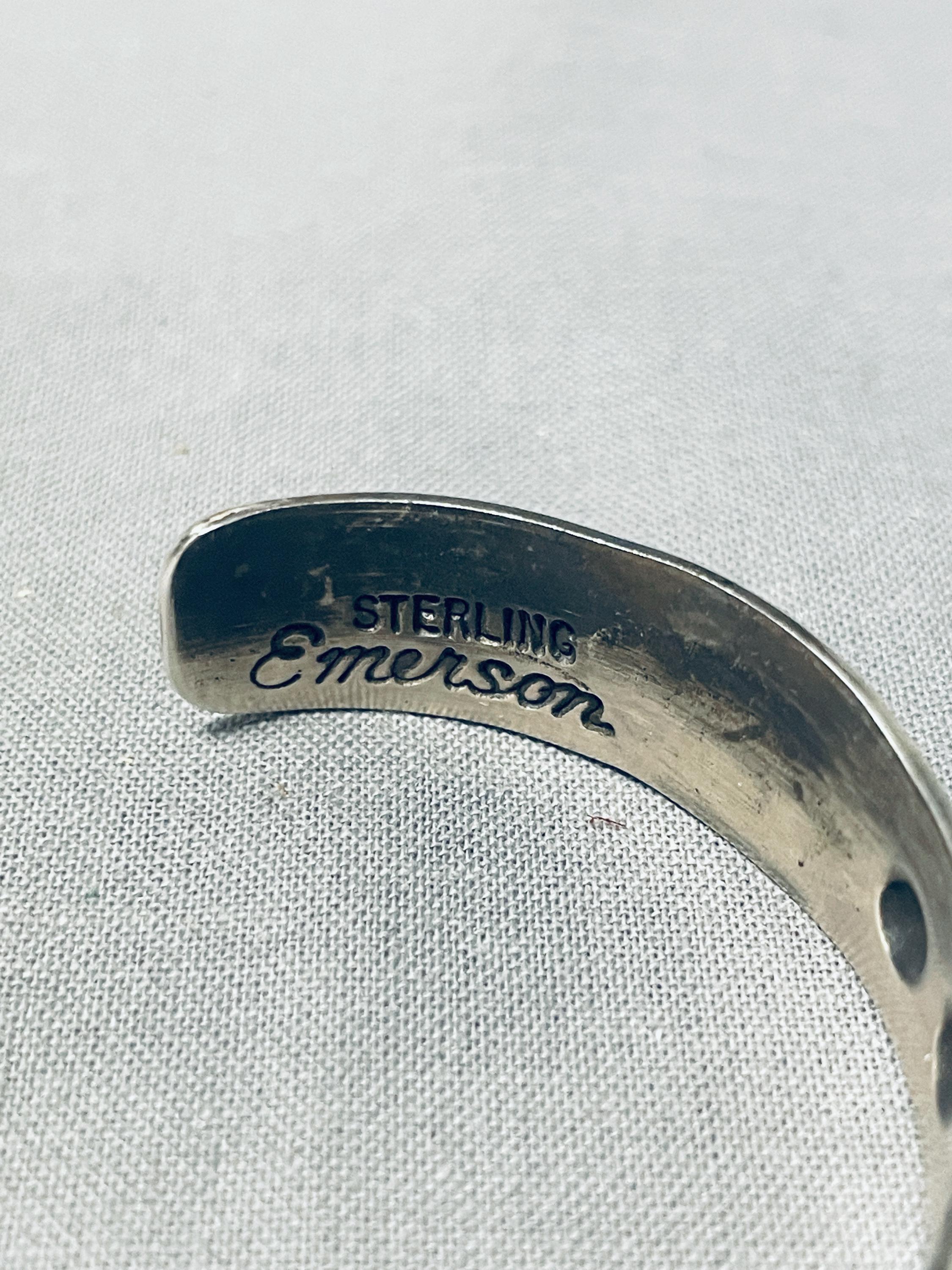 Fantastic Native American Navajo Signed Sterling Silver Emerson