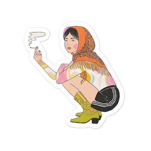 Slavische Cowgirl Art Bubble-Free Sticker