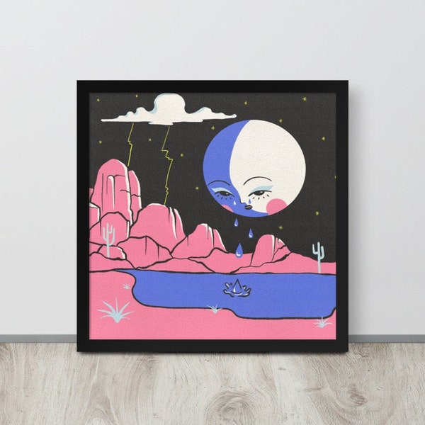 Crying Desert Moon Framed poster