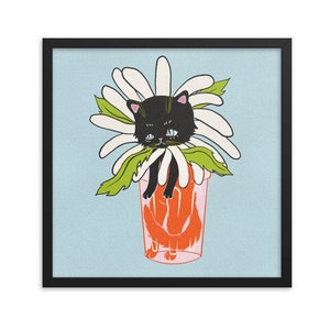 Kitten Flower Framed poster