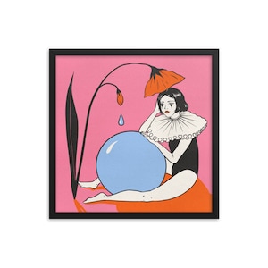Sad Mime with a Ball of Tears Framed poster