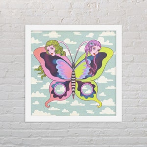 Poster con farfalla psichedelica Gemini incorniciata