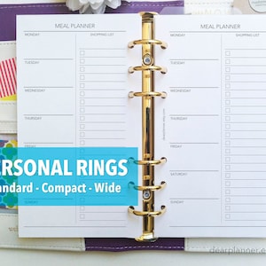 PRINTED Meal planner inserts - Weekly meal plan and shopping list - Menu planning - Food groceries planning - PERSONAL size P32