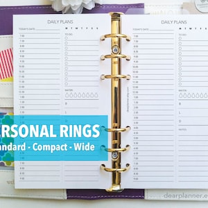 PRINTED Do1P Hourly planner - Day on one page with hours - Undated daily inserts - Personal / Wide / Compact sizes - P36