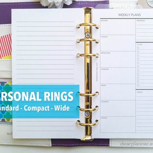 PRINTED Week on one page - Undated weekly planner insert - Printed wo1p planner insert - Personal size insert - Planner refill - P07