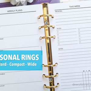 PRINTED Week on one page - Undated weekly planner insert - Minimalist wo1p planner insert - Personal / Wide / Compact sizes - P51